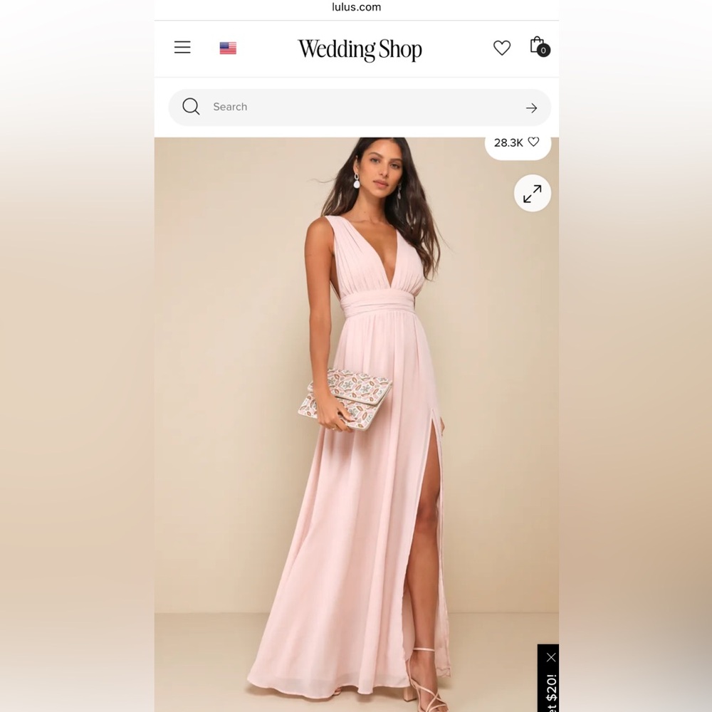 Lulu's Blush Pink Maxi Dress